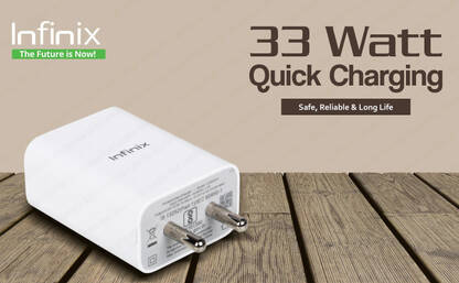 Infinix 33 W Supercharge 3.4 A Wall Charger for Mobile(White)