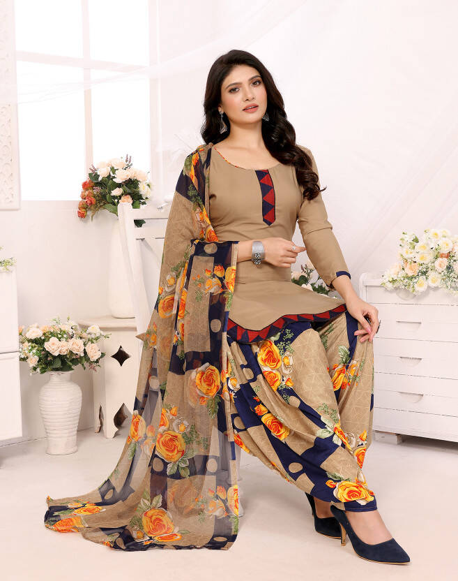 YASHIKA Unstitched Crepe Salwar Suit Material Printed