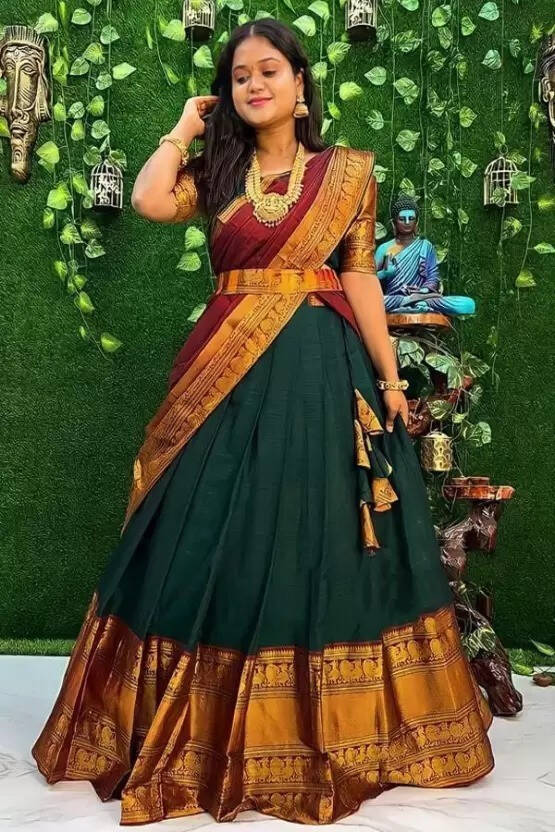 Sneha Fashion Embroidered Semi Stitched Lehenga Choli(Green)
