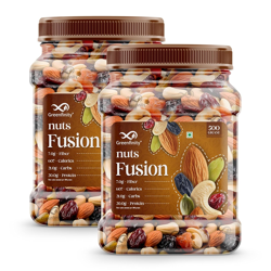 GreenFinity Mixed Dry Fruits Pack  1kg (500g x 2) | Nutritious Snack w