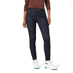 Amazon Essentials Women's High-Rise Skinny Jeans, Black Rinse, 8 Short