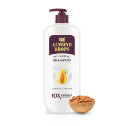 Bajaj Almond Drops Anti Hairfall Shampoo with Almond Oil & Vitamin E | For 10X Hairfall Reduction* & Soft, Shiny Hair* | Paraben Free | Ideal for Men and Women - 625ML