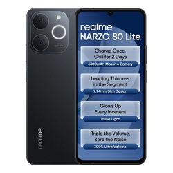 realme NARZO 80 Lite 4G (Obsidian Black, 4GB+64GB) | 6300mAh Segment's