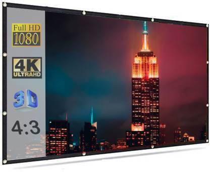 Moiz 133 inch Projector Screen,4K HD 16:9 Portable Video Projector Screen Foldable Anti-Crease Indoor Outdoor Projection Screen for Home, Office, Classroom (116 Inch (W) x 65
