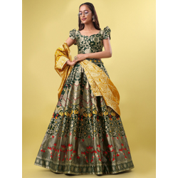 PURVAJA Woven Design Ready to Wear Lehenga & Unstitched Blouse With Dupatta