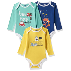 Amazon Brand - Jam & Honey Baby Boys 100% Cotton Rompers/Sleep Suits/Onesies/Night Suits for Baby Boys | New Born Baby Clothes - 0 to 24 Months (Pack of 3)