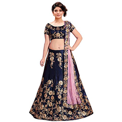 Tapi Maiya Creation Women Silk Semi stitched Lehenga choli (c_Anjali Dark Blue_Free Size)