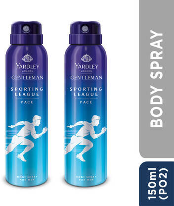 Yardley London Sporting League Body Spray -Pace Deodorant Spray - For Men(300 ml, Pack of 2)