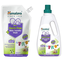 Himalaya Germ Free Baby Laundry Wash 1 L Bottle & Germ Free Baby Laundry Wash Liquid, 1 L Pouch, White, (7004801)