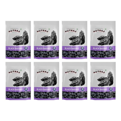 Nutraj Black Raisin 1.6kg (200g x 8) Pouch | Kali Kishmish | Kismis | Dry Fruits | Grocery Items.
