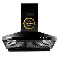 INALSA EKON 60cm 1100 m/hr Pyramid Kitchen Chimney With Elegant Look|P