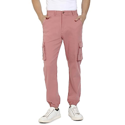 CAMPUS SUTRA MEN'S REGULAR FIT CARGO PANTS (CBCS22_CSMSSCR5568_NUDE PI