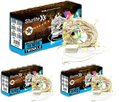 Sturlite 46 LEDs 10 m Yellow Steady Bulb Rice Lights(Pack of 3)