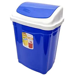 ARISTO Plastic Swing Lid Small Dustbin, (28 L, Standard Size, Blue), (34.5 x 26.2 x 49.5 cm)