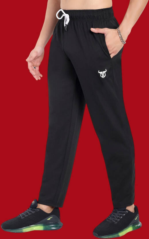 Go Devil Men Solid Black Track Pants