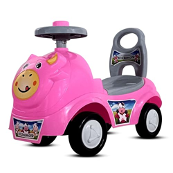 Kidsmate Bunny Ride On for Kids | Baby Car Features Music, Horn, Backrest, Safety Guard, & Storage | Toy Car for Kids Ensuring Smooth & Fun Play with Big Wheels | Push Car for 1-3 Years (Pink)