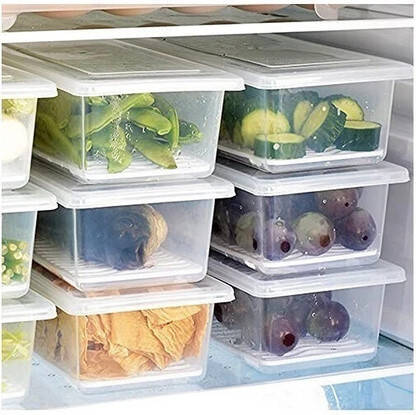 nariya Plastic Fridge Container - 1500 ml(Pack of 6, Clear)