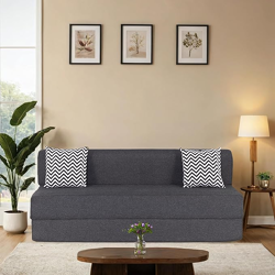 Peachtree Zoe Sofa Cum Bed - 3 Years Warranty | Jute Fabric Sofa, Sofa