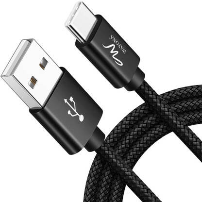 Wayona USB Type C Cable 2 A 2 m Nylon WC2CB1(Compatible with Type C Device, Black, One Cable)