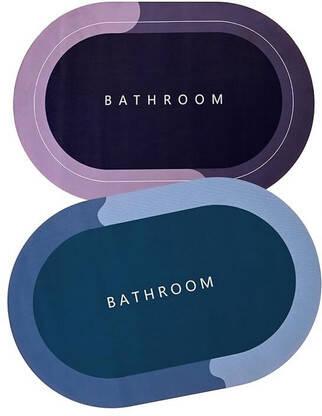 Jazox Rubber Bathroom Mat(Blue, Free, Pack of 2)