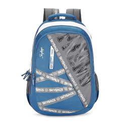 Skybags Riddle Blue Grey 46 Cms Casual Backpack With Raincover, 32 Lt