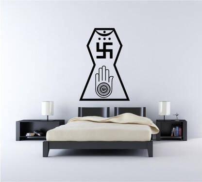 Decor Villa 60.96 cm Decor Villa Jain Wall Sticker Medium - Size (17 x 24) Inch Sticker(Pack of 1)