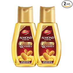 Dabur Almond Hair Oil - 580ml(290ml*2) | Provides Damage Protection | Non Sticky Formula | For Soft & Shiny Hair | With Almonds, Keratin Protein, Soya Protein & 10X Vitamin E