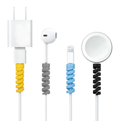ZEBRONICS CP100, 12 Pcs, Flexible Spiral Cable Protector, Durable Data Cable Saver, Protective Cable Cover for All Wired Accessories, for iPhone & Android Charging Cables, Set of 3 (Multi-Color)