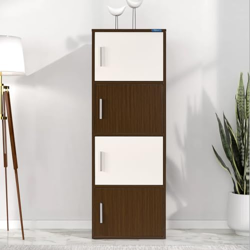Nilkamal Sear 4 Tier Engineered Wood Free Standing Book Shelf Cabinet 