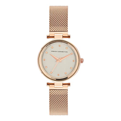 French Connection Analog White Dial Women's Stainless Steel Watch-Fcn0