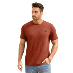 AWG ALL WEATHER GEAR Men Solid Waffle Crew Neck Tshirt | Waffle Knit T-Shirt | Men's T-Shirt | Tees for Man | Textured Half Sleeve T-Shirt's | Tshirt for Men Stylish