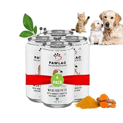 Pawlac Lactose Free Milk for Pets | Immunity Booster | Antioxidant & Anti-Inflammatory | Vet Recommended Golden Milk | Comprehensive Pet Wellness | Ready to Serve | Pack of 4 Cans 200 ml