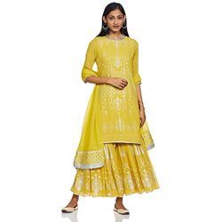W for Woman Straight Georgette Kurta (18FESP11560-51680_Light Green_8)