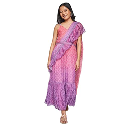 Global Desi Women's Polyester Stitched Saree (SS22GH108SSCH_Multi)