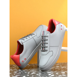 San Frissco Men Grey Soild Casual Sneakers