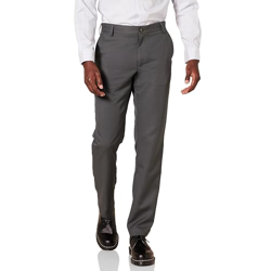 Amazon Essentials Men's Slim-Fit Flat-Front Dress Pant, Dark Grey, 36W x 32L