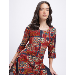 Anouk Rustic Floral Printed Round Neck Kurti