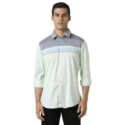 Van Heusen Men's Slim Fit Shirt (VSSFUSLFR25579_Light Green