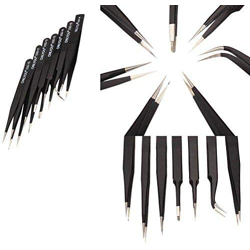 DIY Crafts Precision Tweezers Set - Professional ESD Stainless Steel w