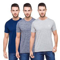 Giordano Men's Round Neck, Crew Neck Dry-Fit Tshirt - Pack of 3 Multic