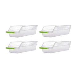 Suzec Plastic Fridge Space Saver Egg Basket Food Storage Organizer Rac