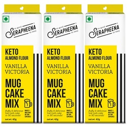 Serapheena Almond Flour Vanilla Victoria Mug Cake Mix, 42g x 3 | Keto,