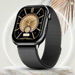 Fire-Boltt Brillia Pro 51.3mm (2.02) Largest AMOLED Display, Bluetooth Calling,Premium Look Smartwatch(Black Mesh Strap, Free Size)
