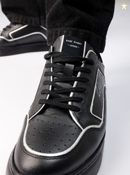 RARE RABBIT Men Perforations Round Toe Leather Sneakers