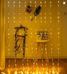 Desidiya 200 LED Waterfall String Diwali Lights for Decoration for Home, Warm White Artificial Curtain Light for Diwali Decor, 8 Modes, Adjustable Brightness, Perfect for Bedroom, Garden, Birthday