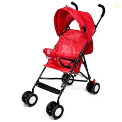 BeyBee Tutti Fruti Baby Stroller/Buggy, Compact & Travel Friendly Baby pram, for Baby & Kids, 6-36 Months, with 2 Point Safety Harness, Adjustable seat Recline, 15Kg Capacity (Orange)