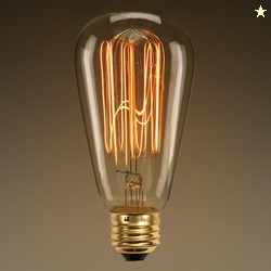 Homesake ST64 Pear Shape Edison Filament Bulb Squirrel Cage, Antique Edison E27 Tungsten Bulb, 1 Piece