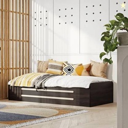 Wakefit Engineered Wood Double Box Bed(Finish Color - Columbian Walnut
