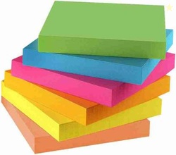 wisdo Fluorescent paper Self Adhesive Memo pad sticky Notes 400 Sheets