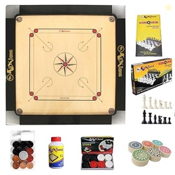 KOXTONS - Carrom Board 36 INCH Full Size with 3 Border & 8 mm Ply (Pre